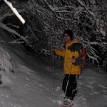 Discesa sulla mulattiera Buisson Chamois con le ciaspole - Foto di Gian Mario Navillod.