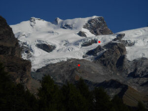 I ghiacciai del Monte Rosa visti dal Ru Courtaud/Courtod - Foto di Gian Mario Navillod.